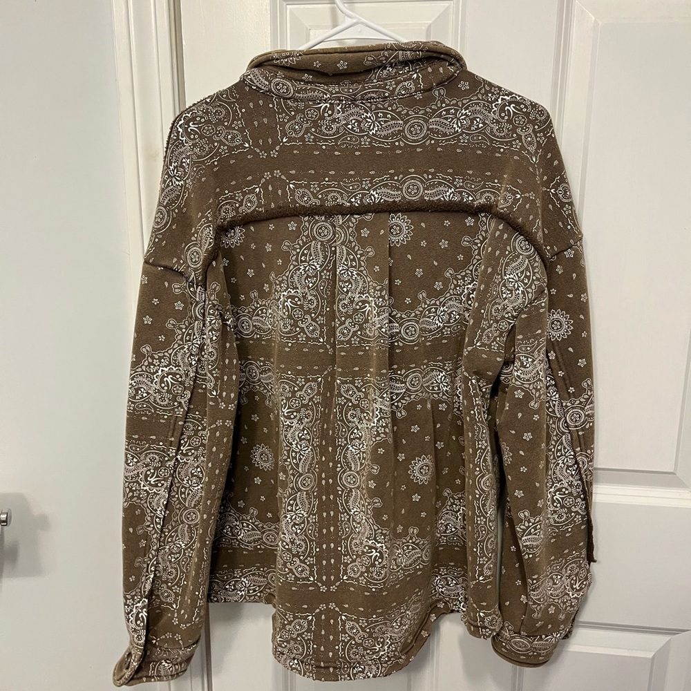 Easel Brown Bandana Patterned Jacket
